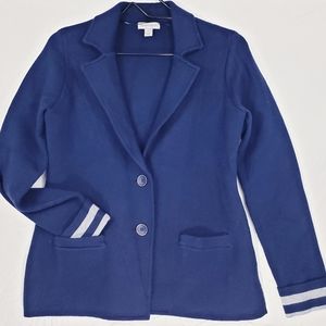 Charter Club Petite Knit Stretchy Blazer Navy